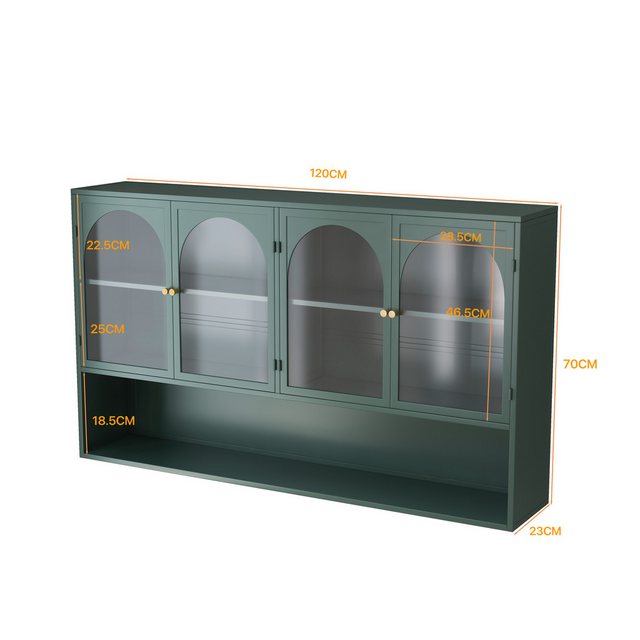 Celya Wandhängeschrank Glas-Wandregal,Hängeschrank küche, 120cm Wandschrank günstig online kaufen