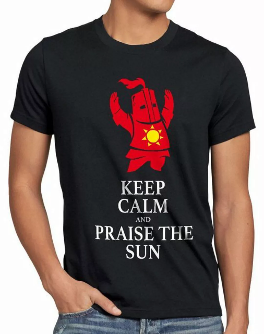 style3 T-Shirt Keep Calm Praise the Sun dark Sunbro Solaire Sonnenritter so günstig online kaufen