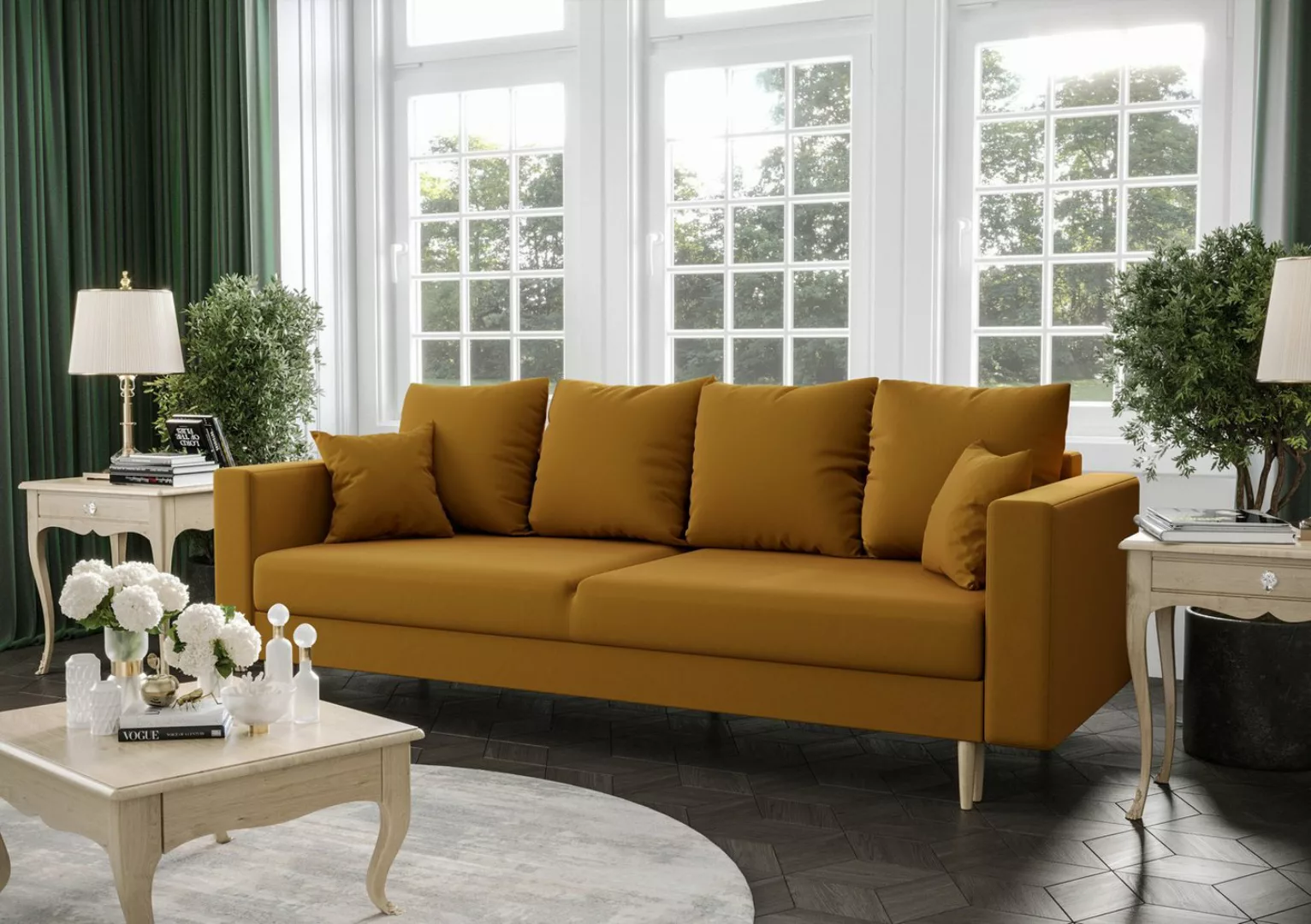 ALTDECOR Sofa KRIST, Couch mit Schlaffunktion, Bettkasten, Wohnzimmer günstig online kaufen