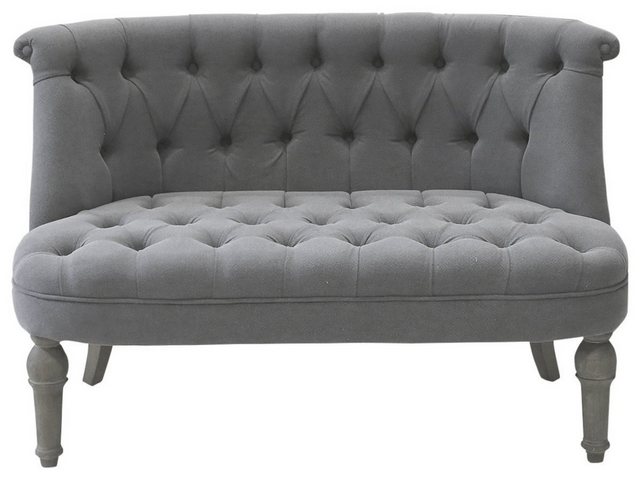 Chic Antique Sofa Franz. Sofa in Leinenstoff 2-Sitzer H75/L110/B55 cm leine günstig online kaufen