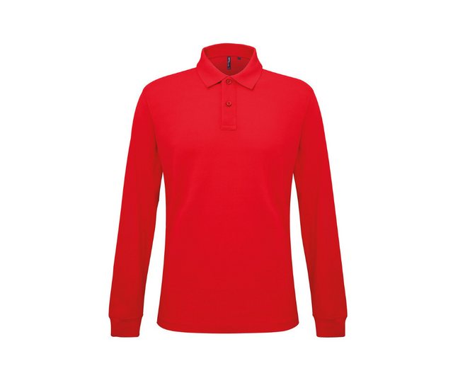 Makenjo Langarm-Poloshirt Rot Pique Poloshirt Polohemd Langarm 4XL 5XL Herr günstig online kaufen