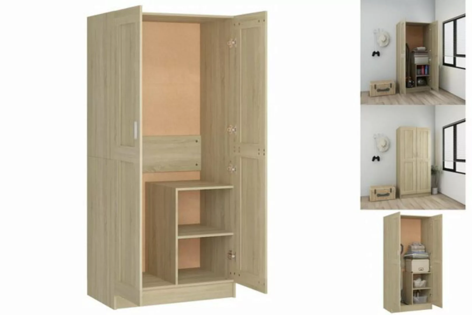 vidaXL Kleiderschrank Kleiderschrank Sonoma-Eiche 82,5x51,5x180 cm Spanplat günstig online kaufen