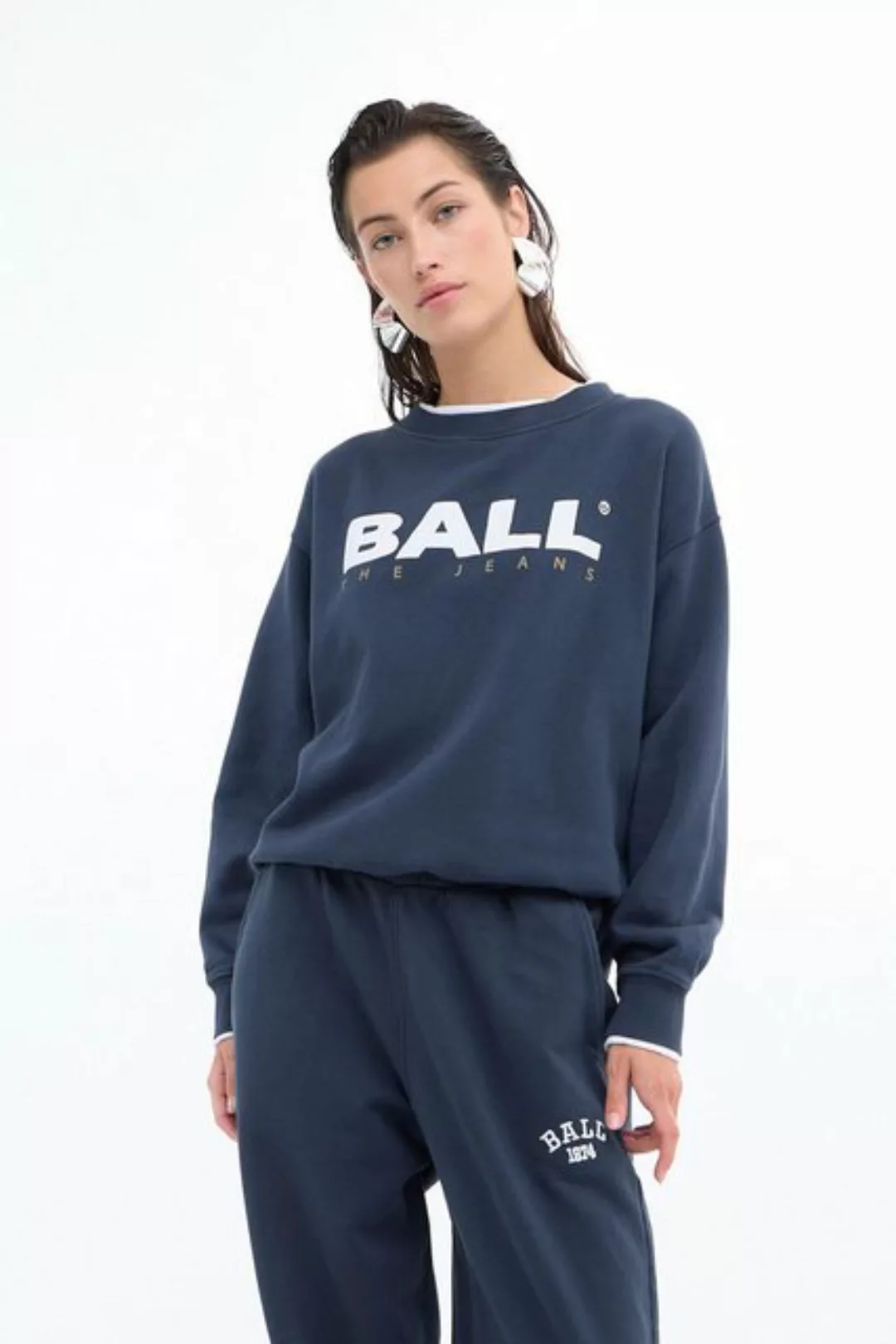 BALL Rundhalspullover BASIMONA SWEAT lässiges Sweatshirt mit doppeltem Bünd günstig online kaufen