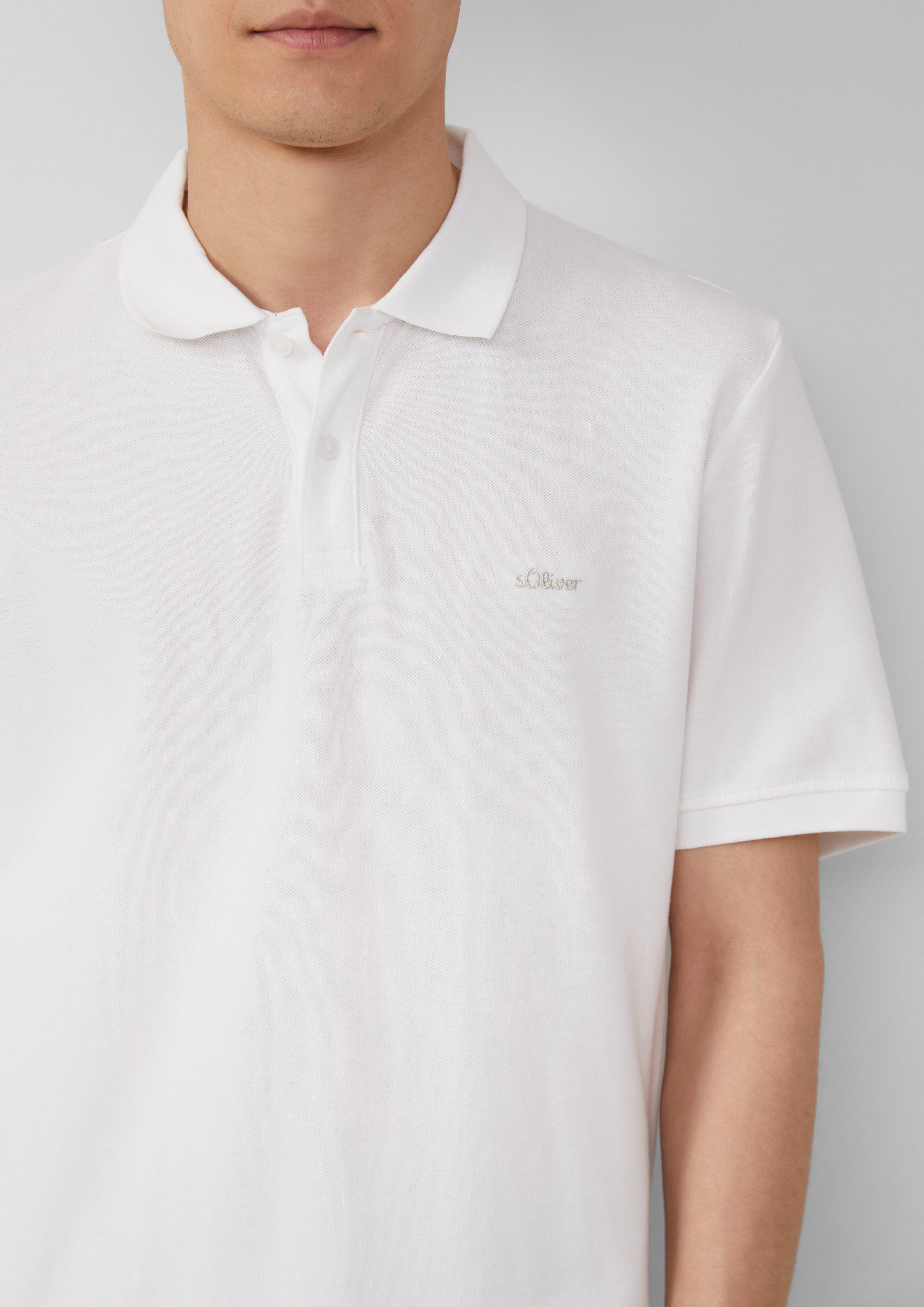s.Oliver Kurzarmshirt Poloshirt aus Baumwollpiqué Logo günstig online kaufen