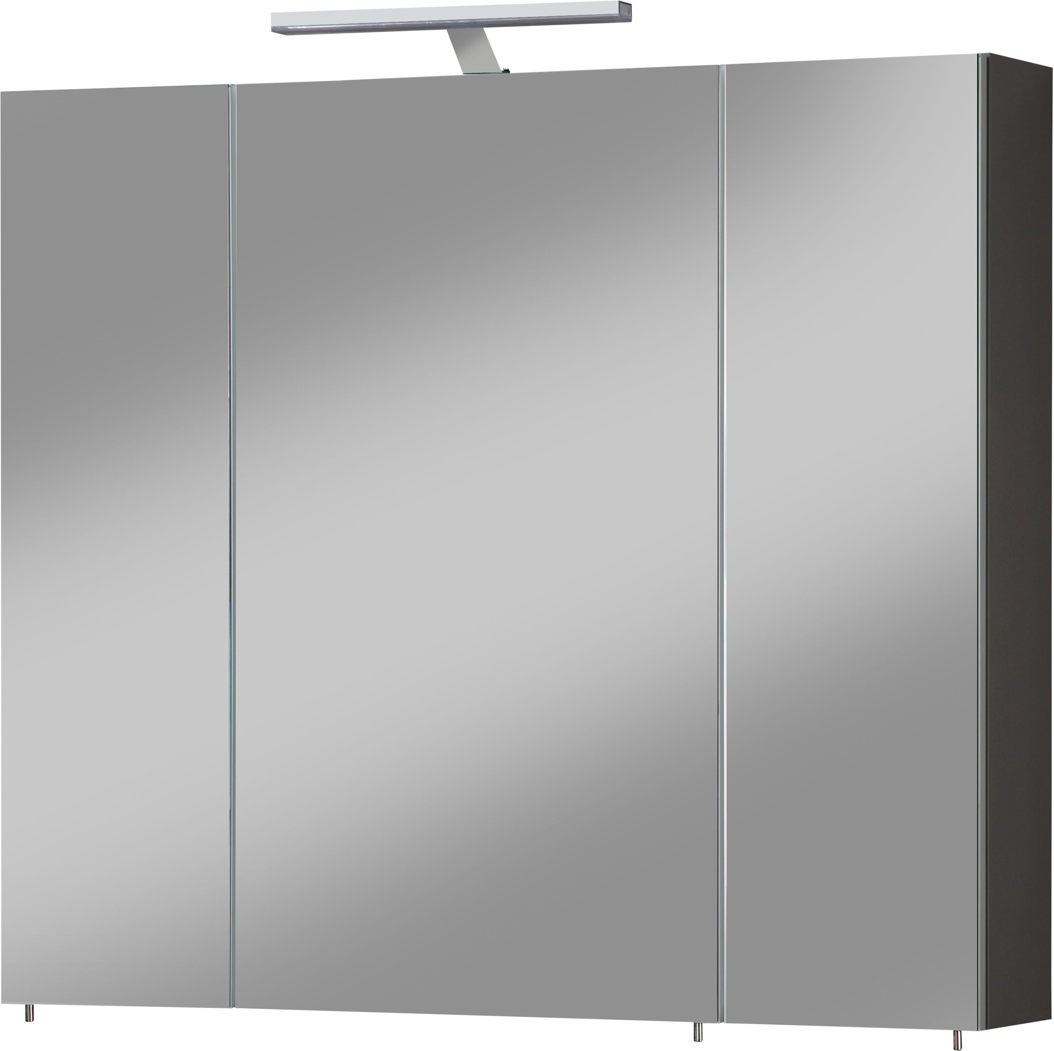 welltime Spiegelschrank "Torino", Breite 80 cm, 3-türig, LED-Beleuchtung, S günstig online kaufen