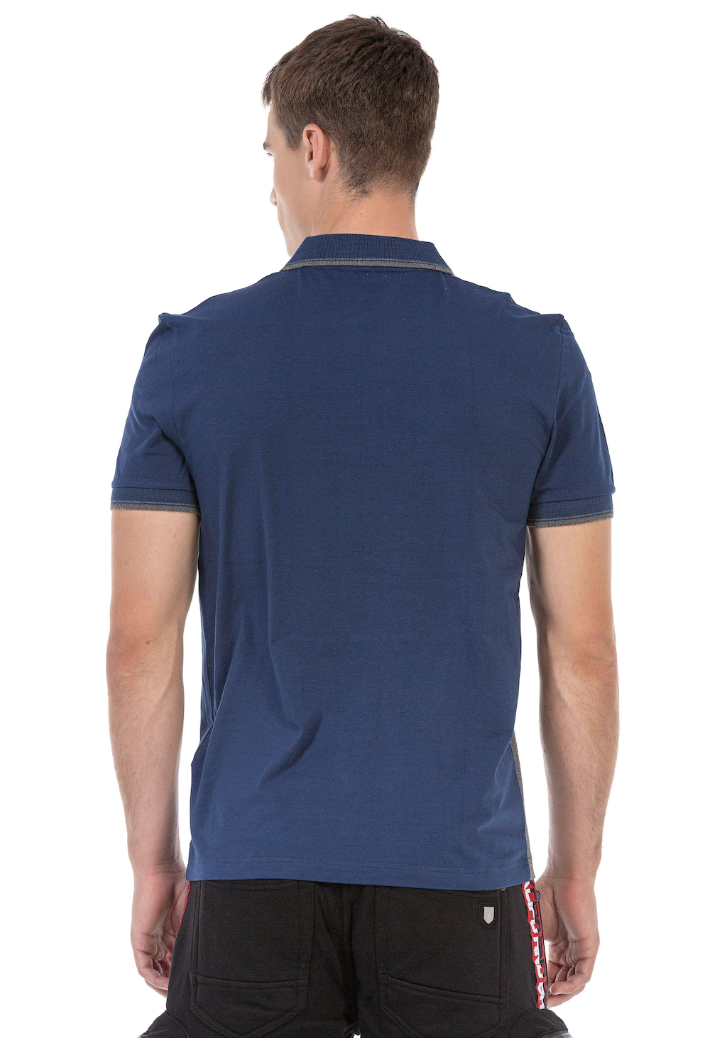 Cipo & Baxx Poloshirt, mit diagonalem Einsatz günstig online kaufen