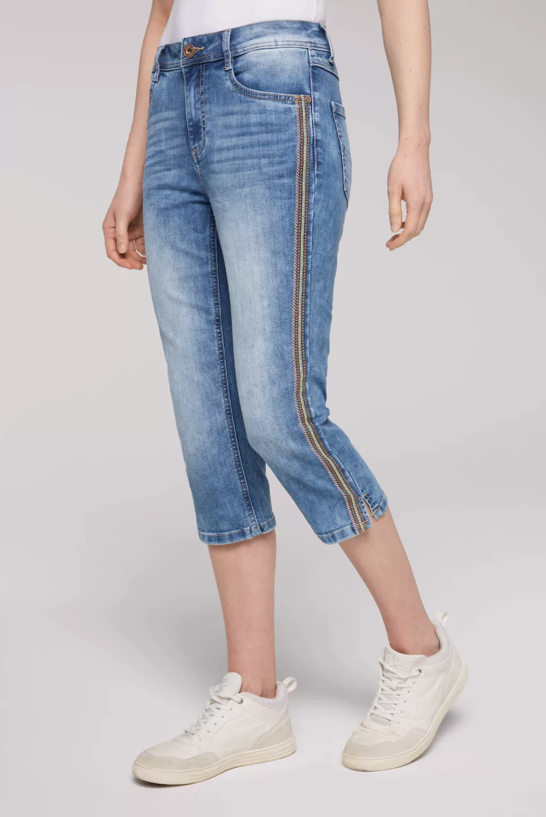 SOCCX Caprijeans, mit Schlitz am Saum günstig online kaufen