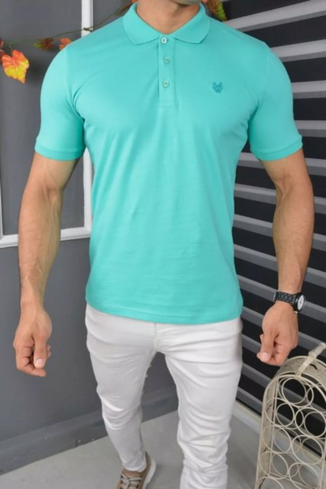 Megaman Jeans Poloshirt Poloshirt Herren Polohemd mit Kragen Kurzarm Premiu günstig online kaufen