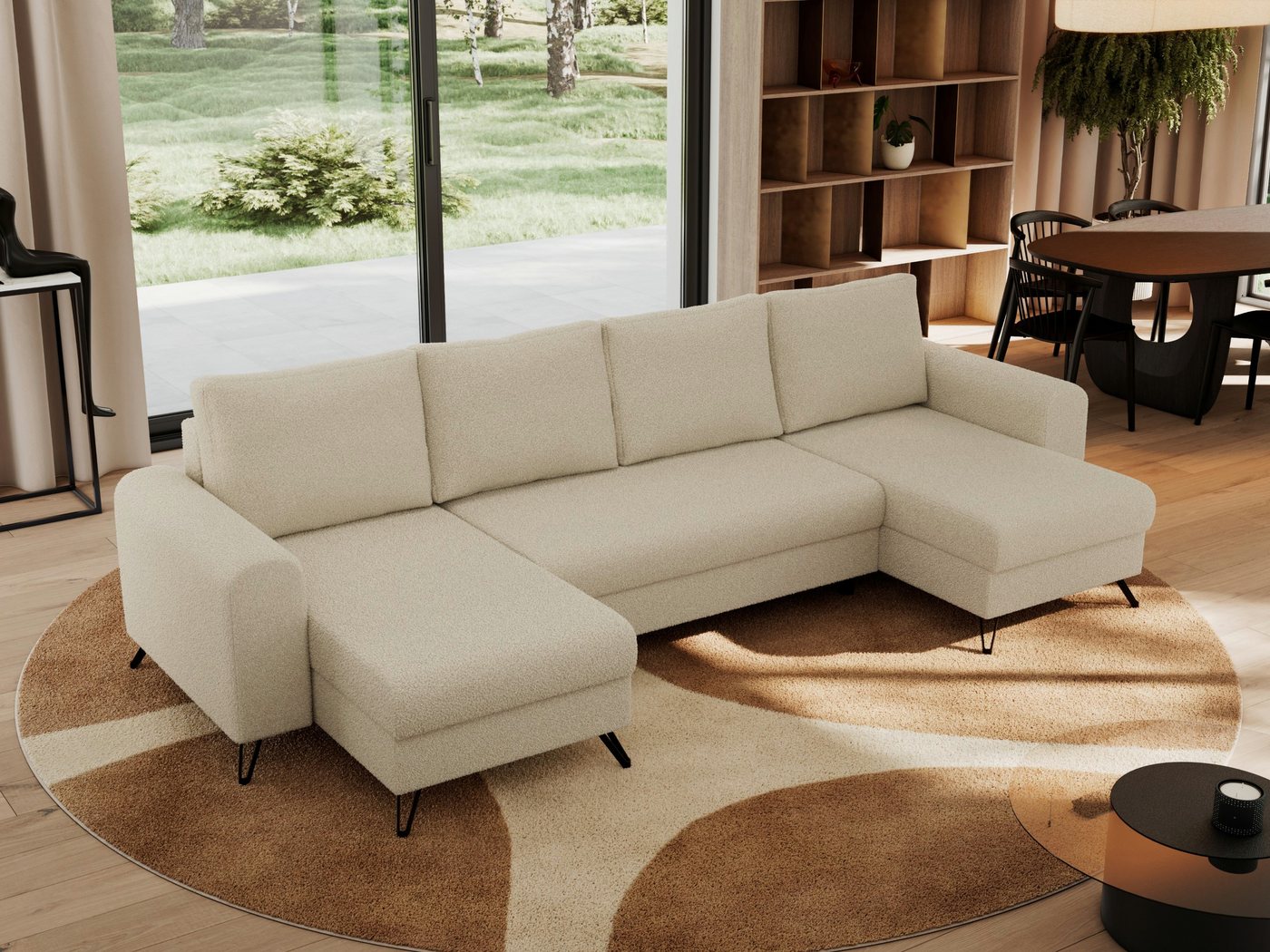 MKS MÖBEL Ecksofa AXEL U, Set, Metallfüße, Topper T25, T30-Schaum, Wohnland günstig online kaufen