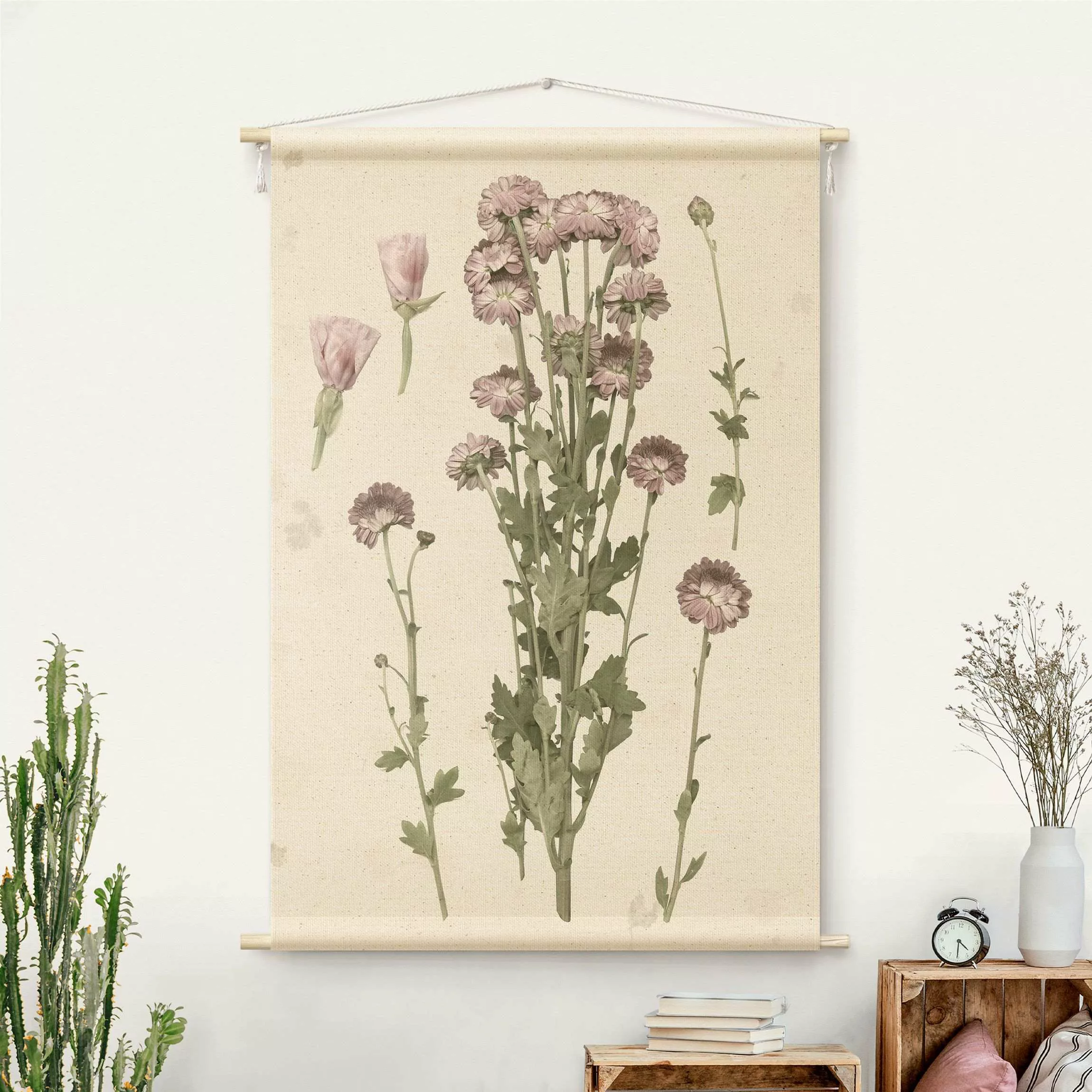 Wandteppich Herbarium in rosa I günstig online kaufen
