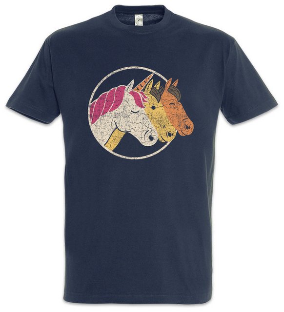 Urban Backwoods Print-Shirt Unicorn & Horses Herren T-Shirt Einhorn Regenbo günstig online kaufen