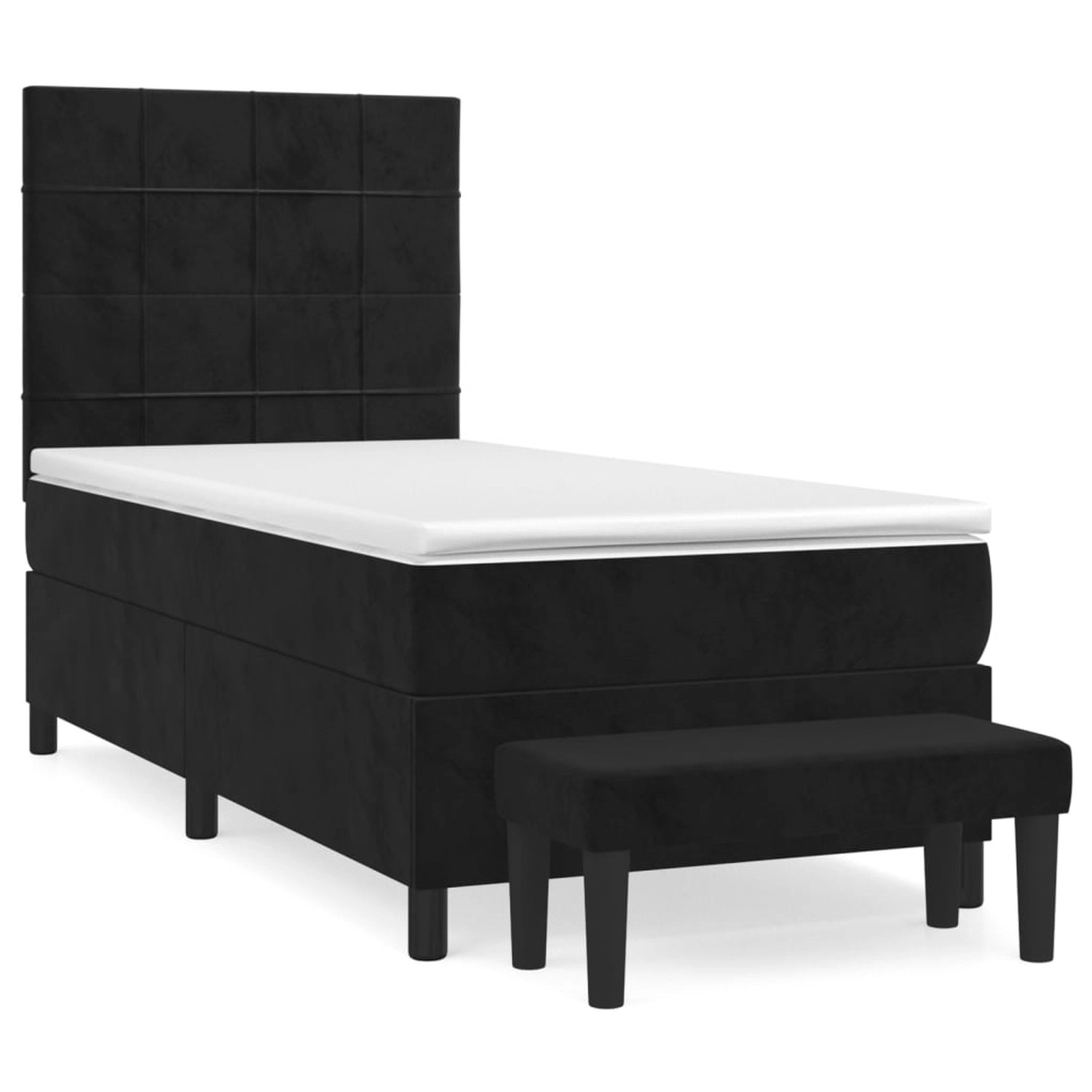 vidaXL Boxspringbett mit Matratze Schwarz 100x200 cm Samt1468743 günstig online kaufen