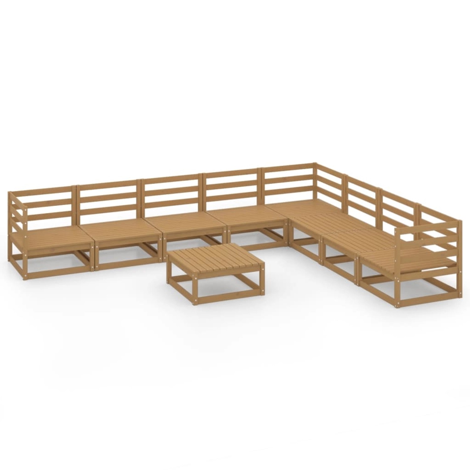 vidaXL 9-tlg Garten-Lounge-Set Honigbraun Massivholz Kiefer Modell 17 günstig online kaufen