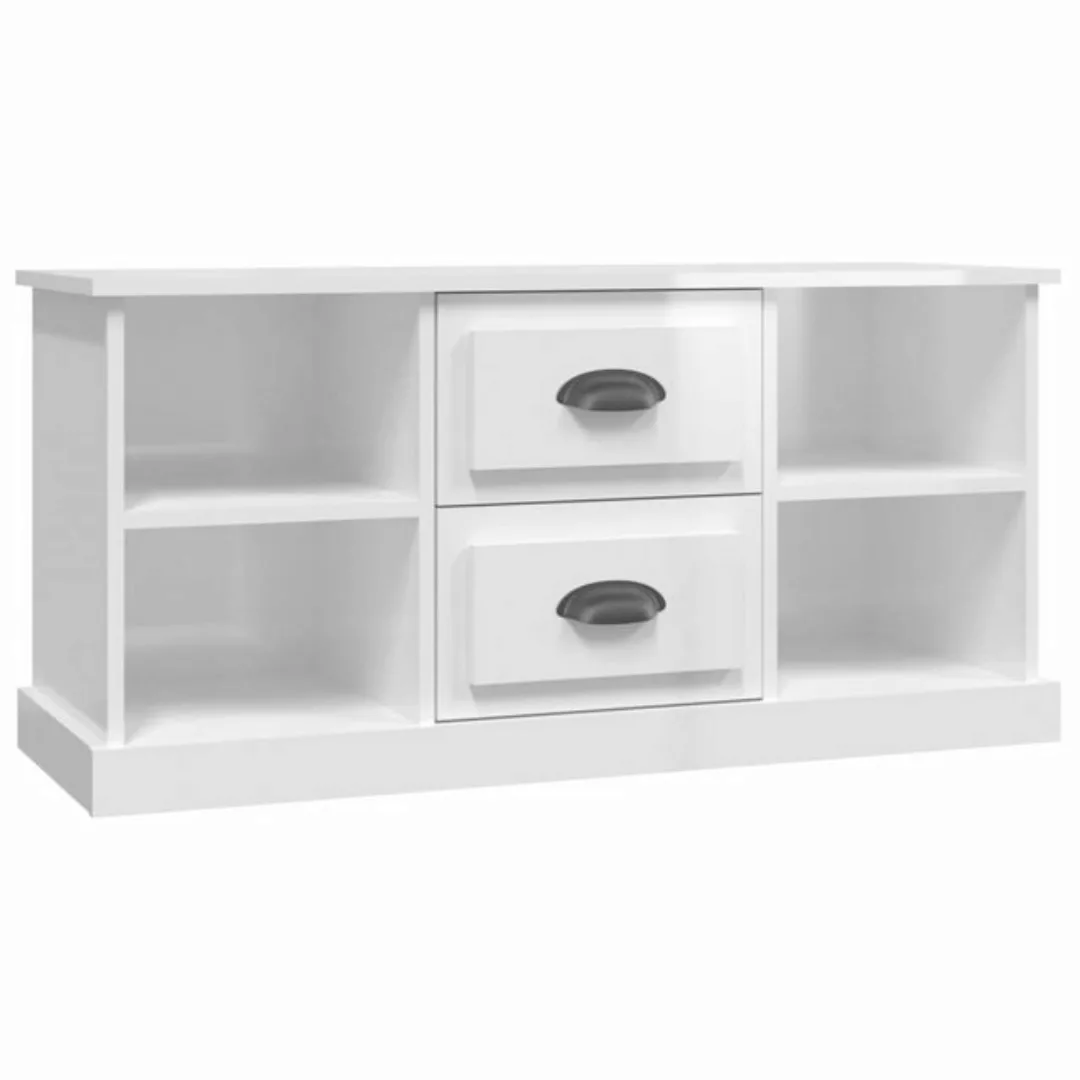 furnicato TV-Schrank Hochglanz-Weiß 99,5x35,5x48 cm Holzwerkstoff günstig online kaufen