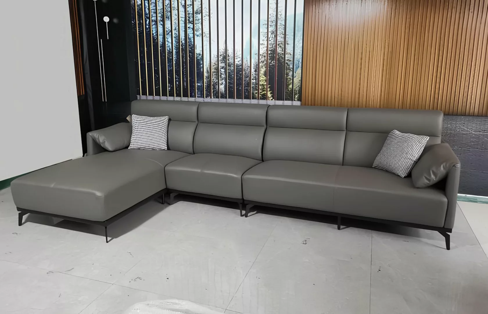 Xlmoebel Ecksofa L-förmiges Ledersofa für das Wohnzimmer mit Polsterung und günstig online kaufen