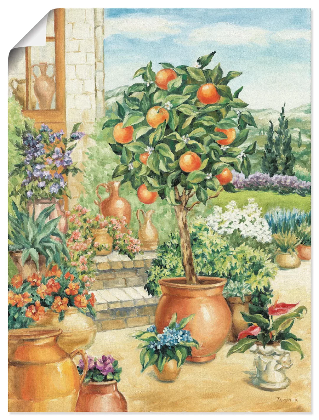 Artland Wandbild "Orangenbaum im Garten", Garten, (1 St.), als Alubild, Out günstig online kaufen