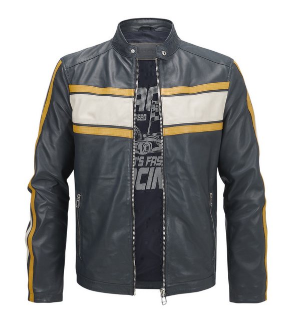 Milestone Lederjacke MSLambert Racing Jacke im Retro Design aus Lammleder günstig online kaufen