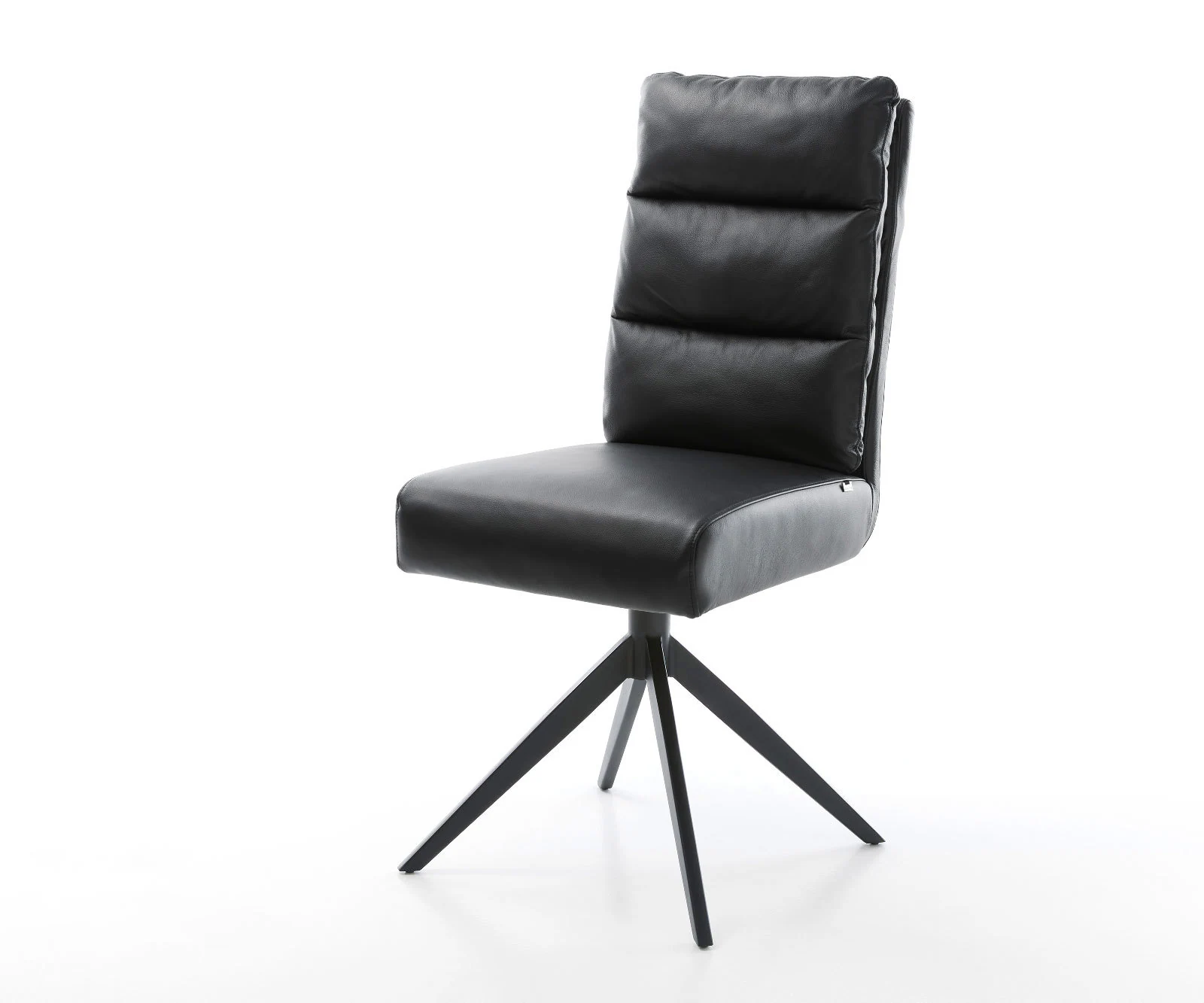 Drehstuhl Pela-Flex Echt-Leder Schwarz Kreuzgestell breit Schwarz 360° dreh günstig online kaufen