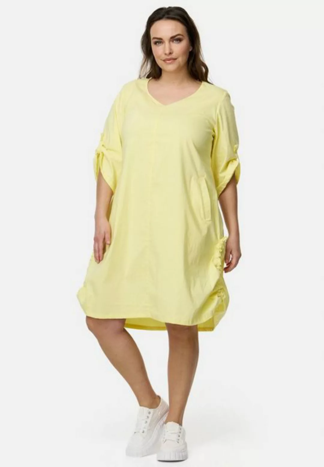 Kekoo A-Linien-Kleid Kleid - V-Ausschnitt - 3/4-Ärmel mit Stretchanteil 'Ce günstig online kaufen