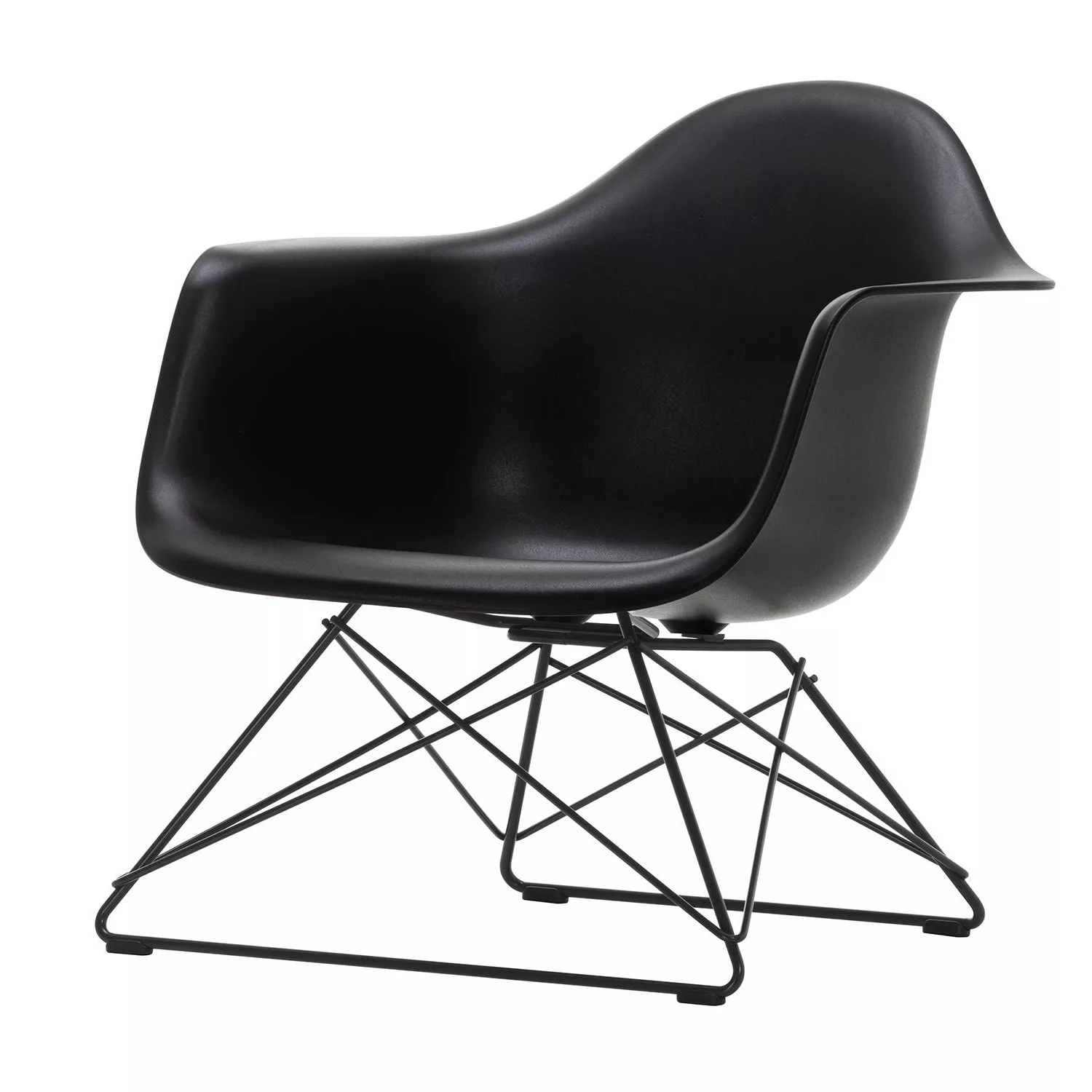 Vitra - Eames Plastic Armchair LAR Gestell schwarz - tiefschwarz/Sitzschale günstig online kaufen