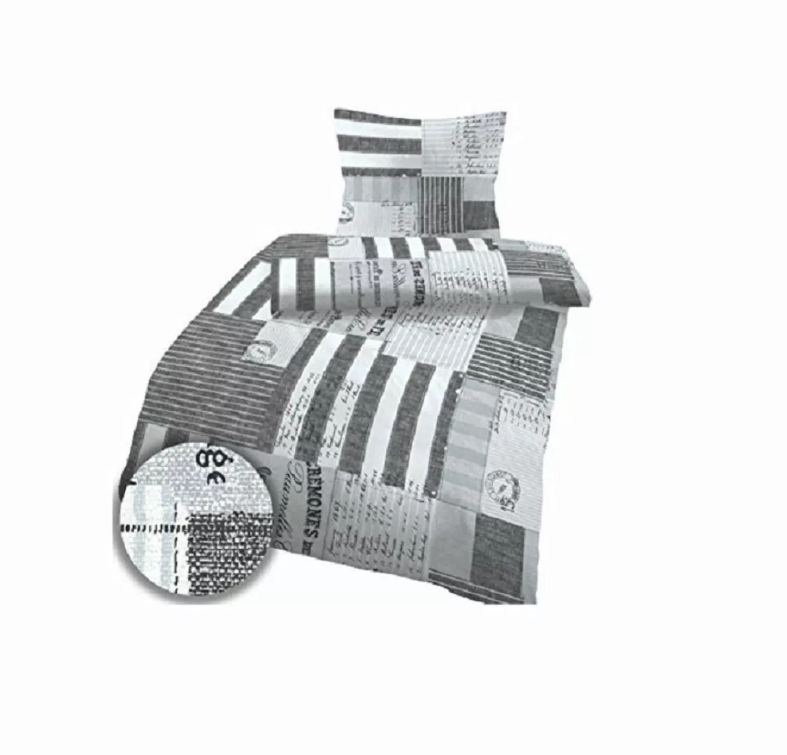 soma Bettwäsche Biber Bettwäsche Zeitung grau günstig online kaufen