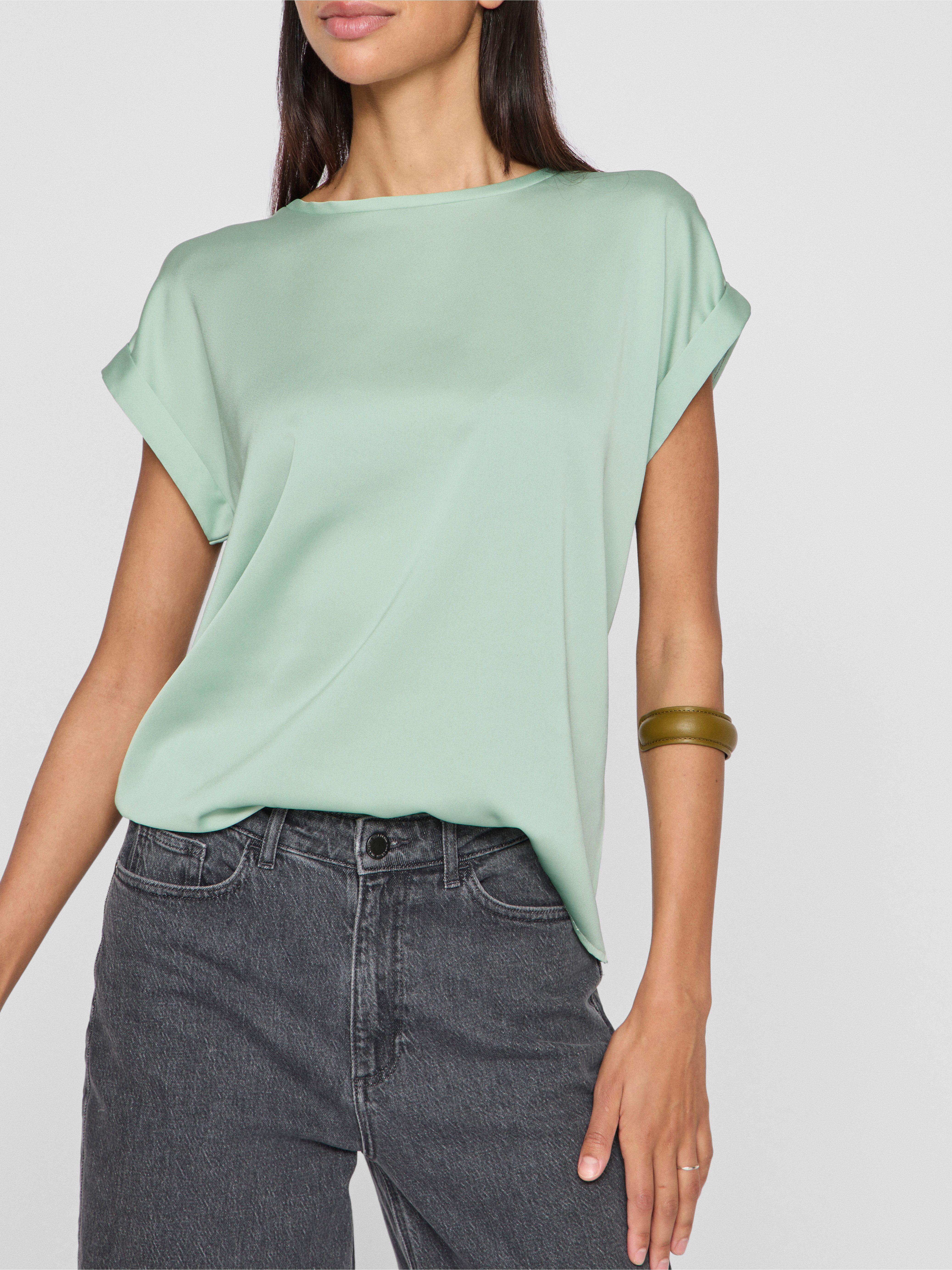 Vila Kurzarmshirt VIELLETTE S/S SATIN TOP günstig online kaufen