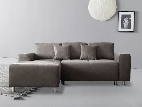 Home affaire Ecksofa »Györ«, L-Form, wahlweise mit Bettfunktion und Bettkas günstig online kaufen