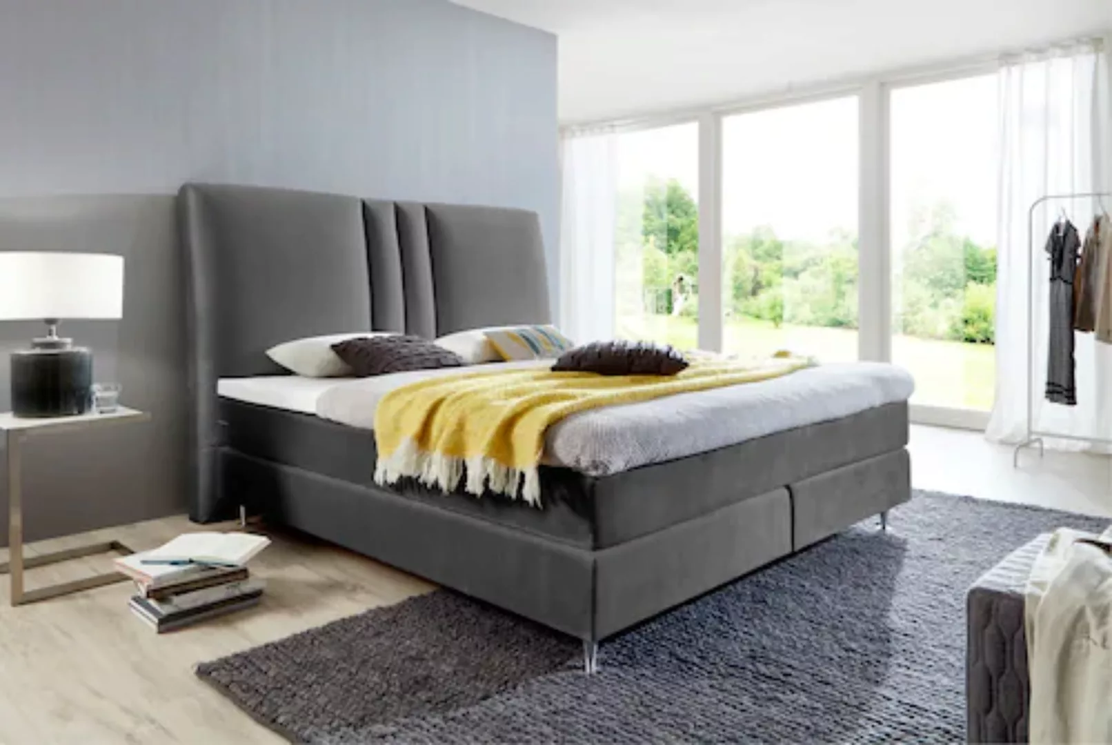 ATLANTIC home collection Boxspringbett "Rita", mit Topper und hohen Kopftei günstig online kaufen