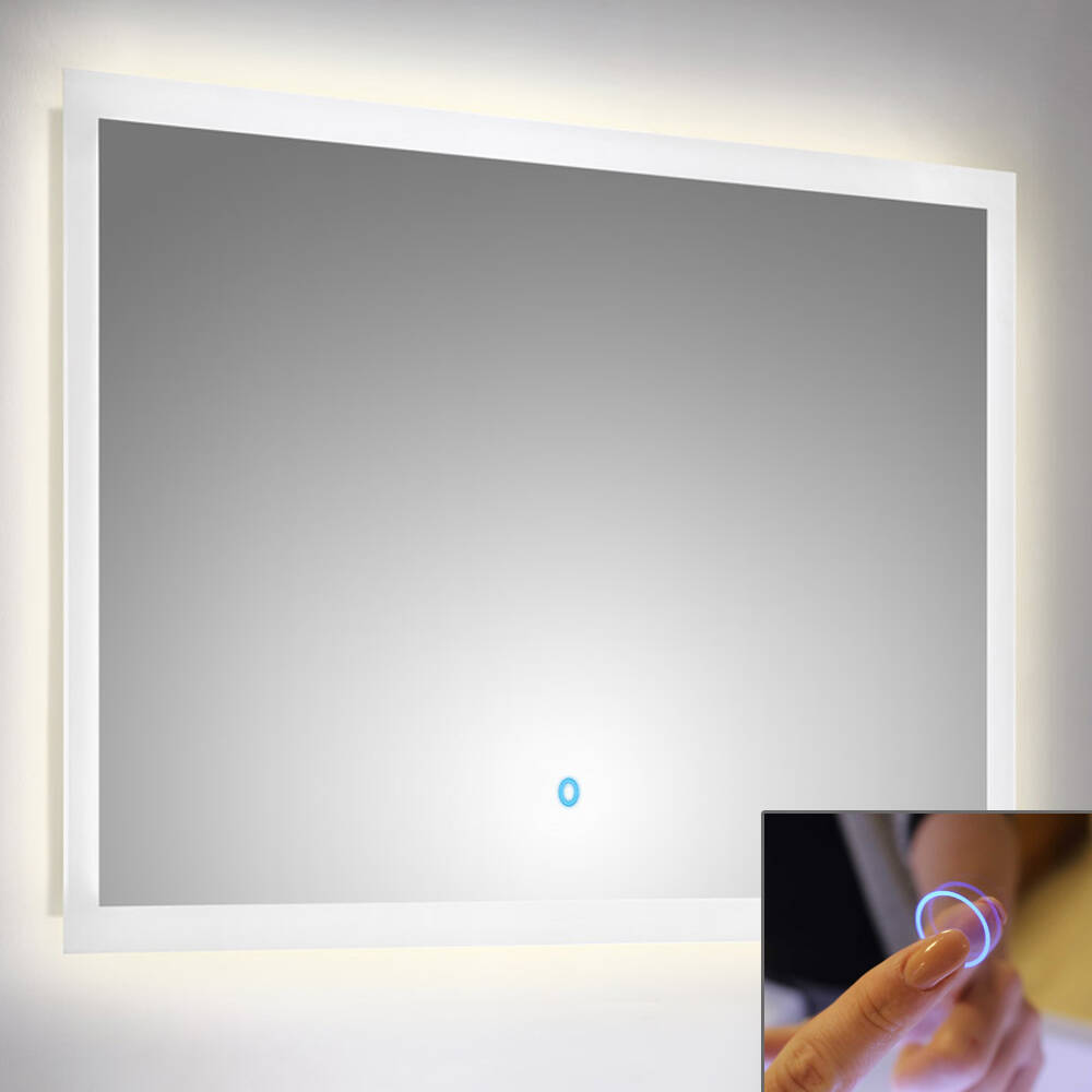 LED Spiegel 100cm mit Touch Bedienung B x H x T ca. : 100 x 60 x 3,2 cm günstig online kaufen