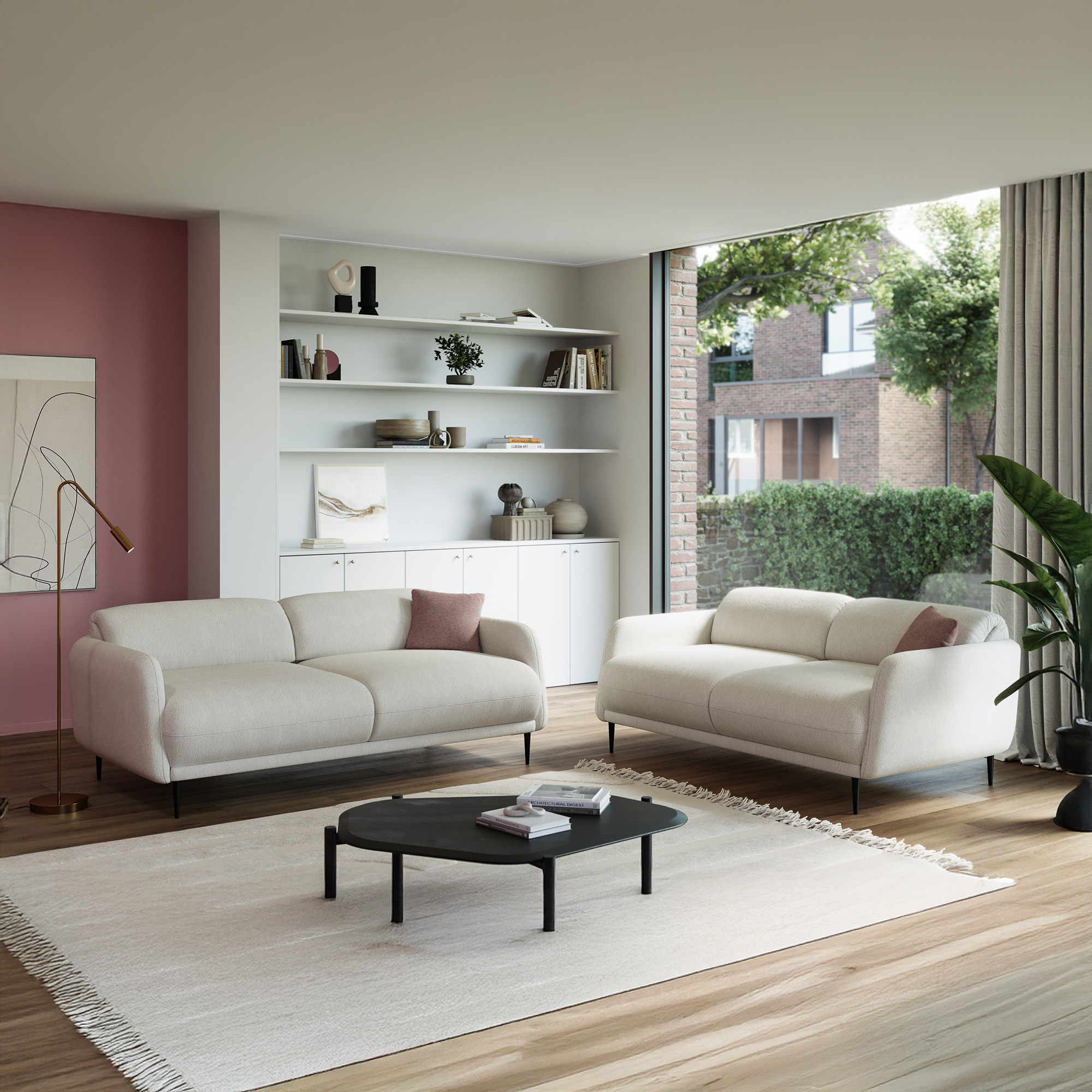 Sofa 200 023, 2 Sitzer, verstellbare Rückenlehne, Holz-Füße, Couch, 148 x 9 günstig online kaufen