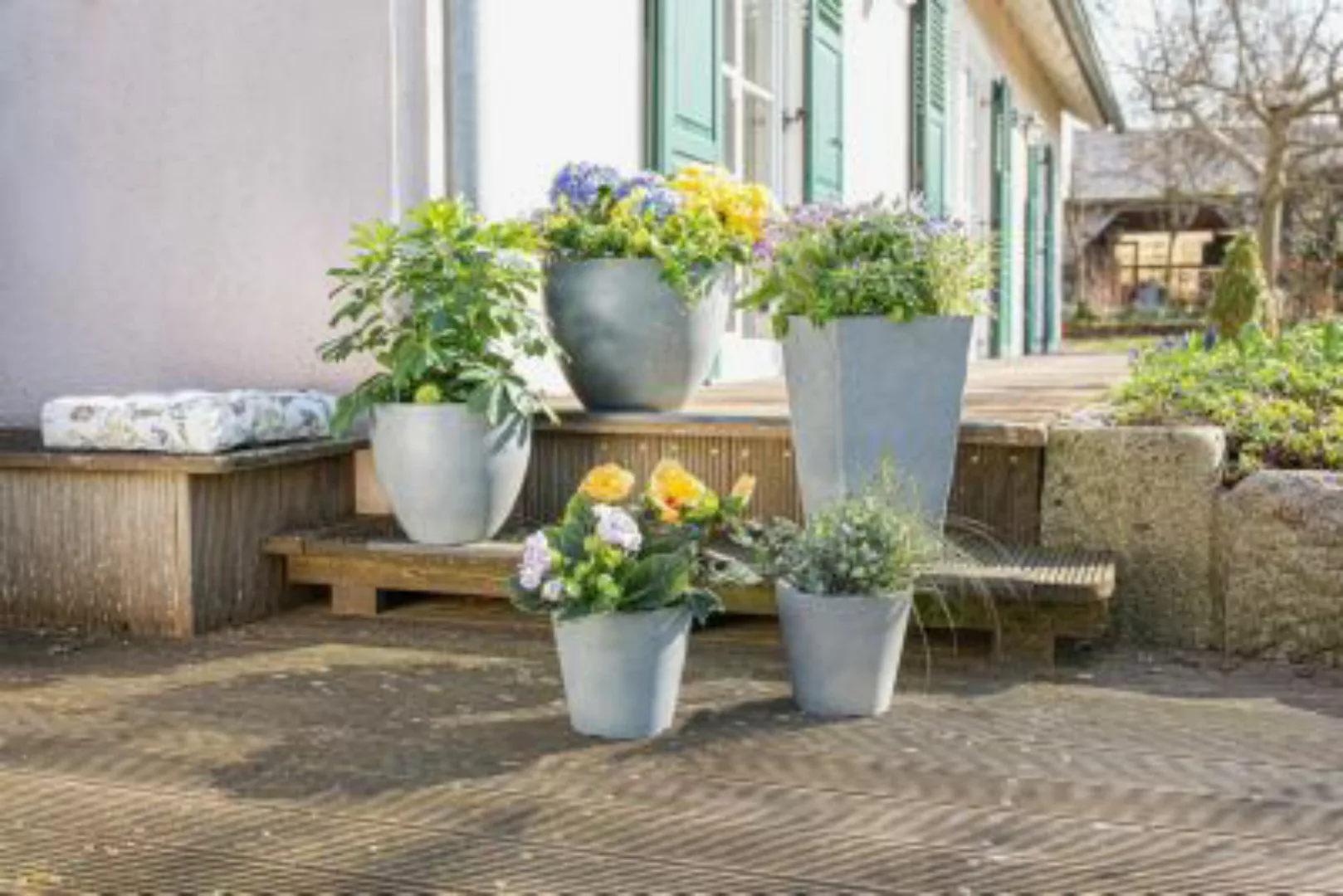 HOME Living Übertopf SPAR-SET 2x Light Grey Blumentöpfe grau günstig online kaufen