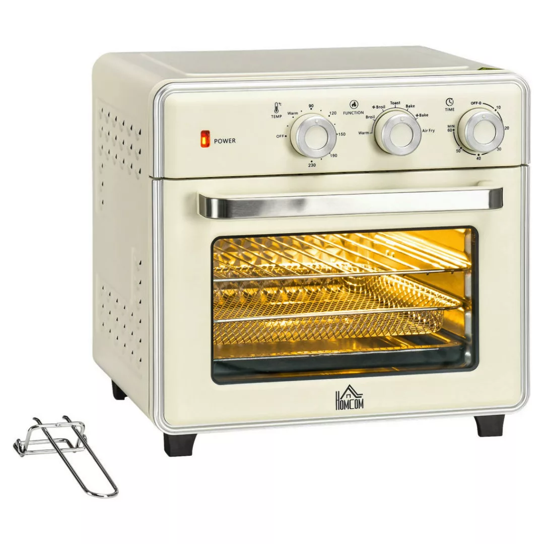 HOMCOM Minibackofen mit Umluft 20L, 7 in 1 Pizza-Ofen inkl. Backblech Set, günstig online kaufen