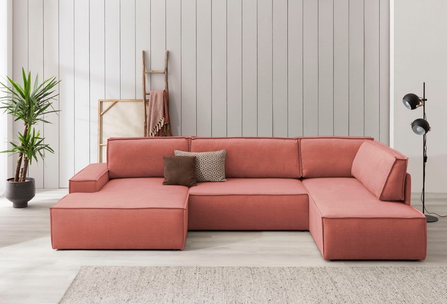 Home affaire Wohnlandschaft "SHERWOOD XXL 329 cm, U-Form, Schlafsofa,", Sch günstig online kaufen