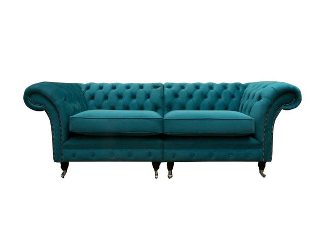 JVmoebel Chesterfield-Sofa Luxus Türkis Chesterfield 3-Sitzer Polstermöbel günstig online kaufen