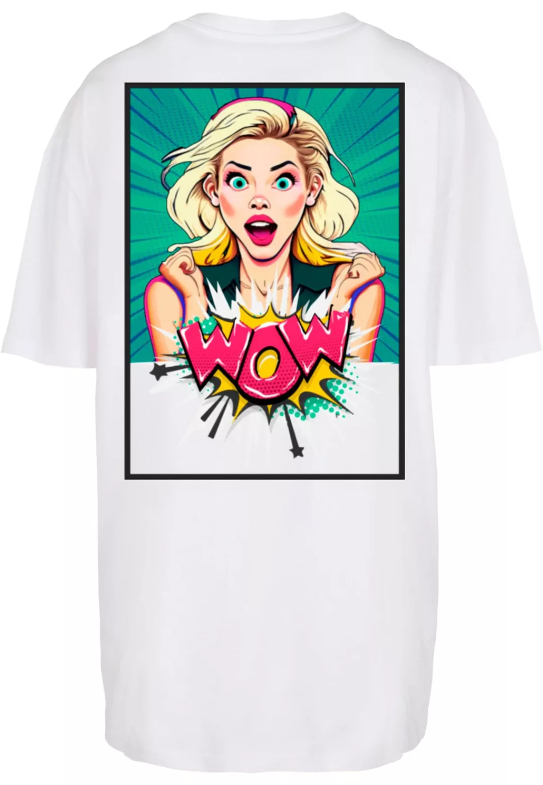 Merchcode T-Shirt Merchcode Damen Ladies WOW Comic Boyfriend Tee (1-tlg) günstig online kaufen