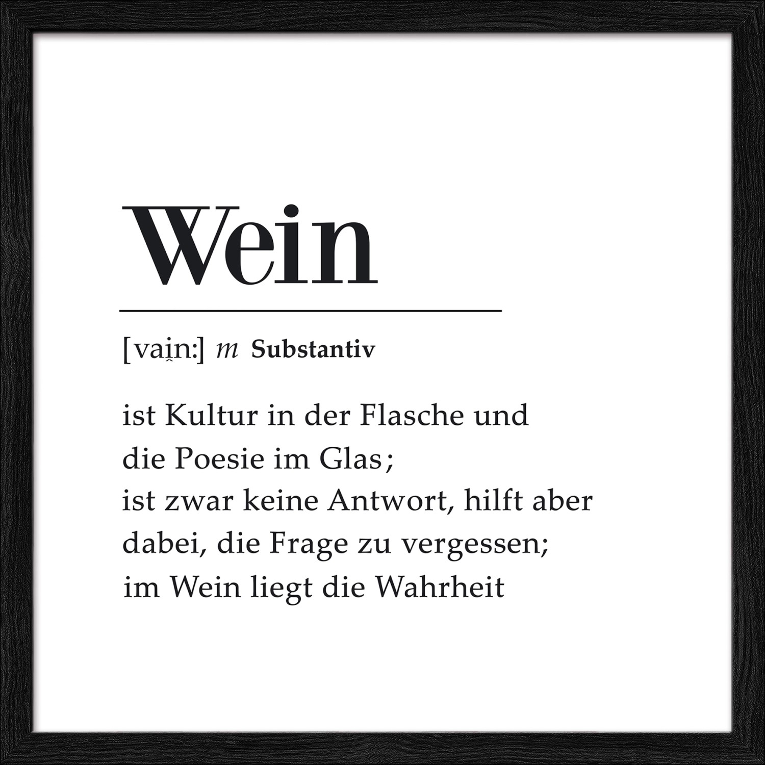 Pro Art Bild Framed Art Rotwein Definition 30 cm x 30 cm günstig online kaufen