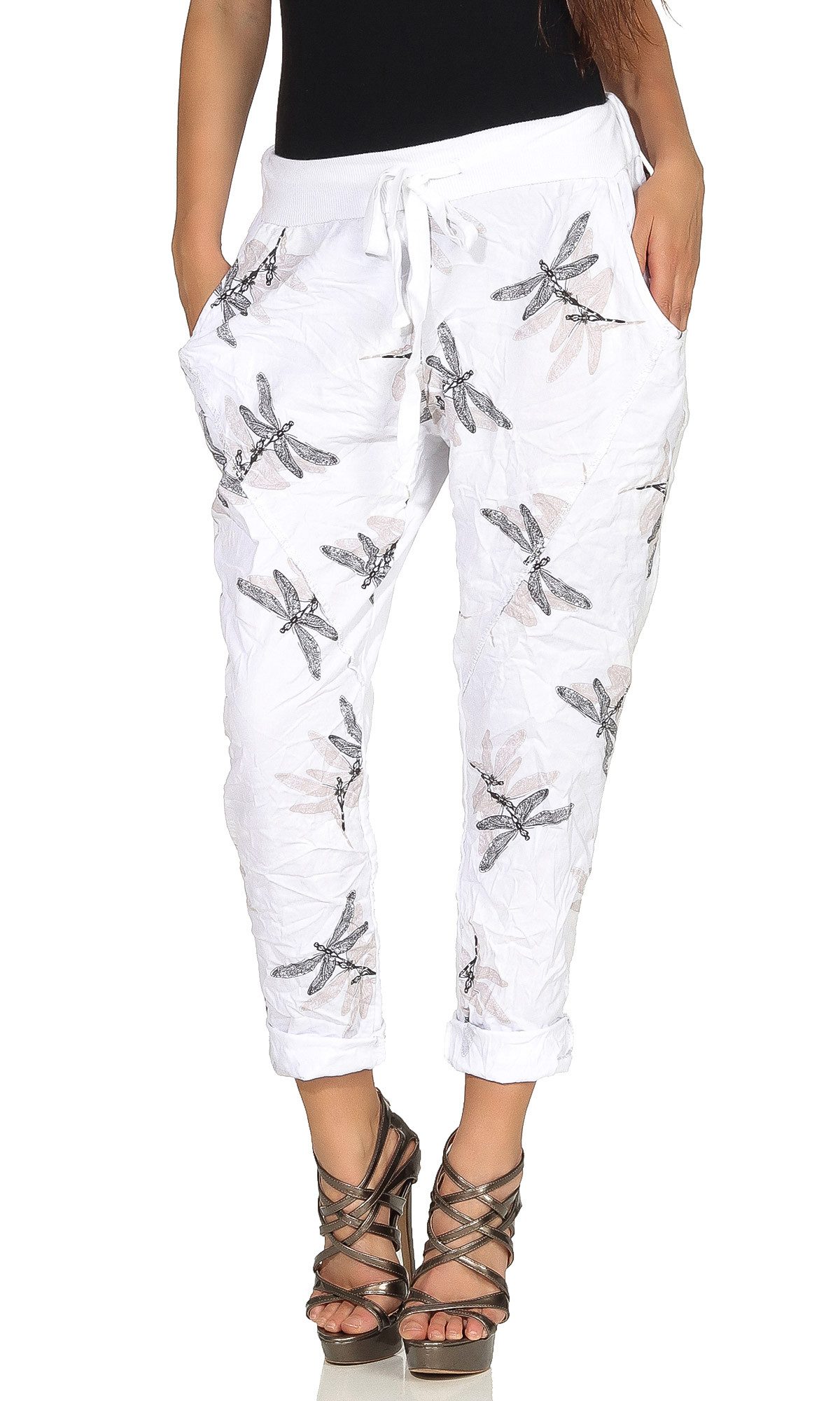 Mississhop Chinohose Trendige Jogger-Hose mit Print günstig online kaufen