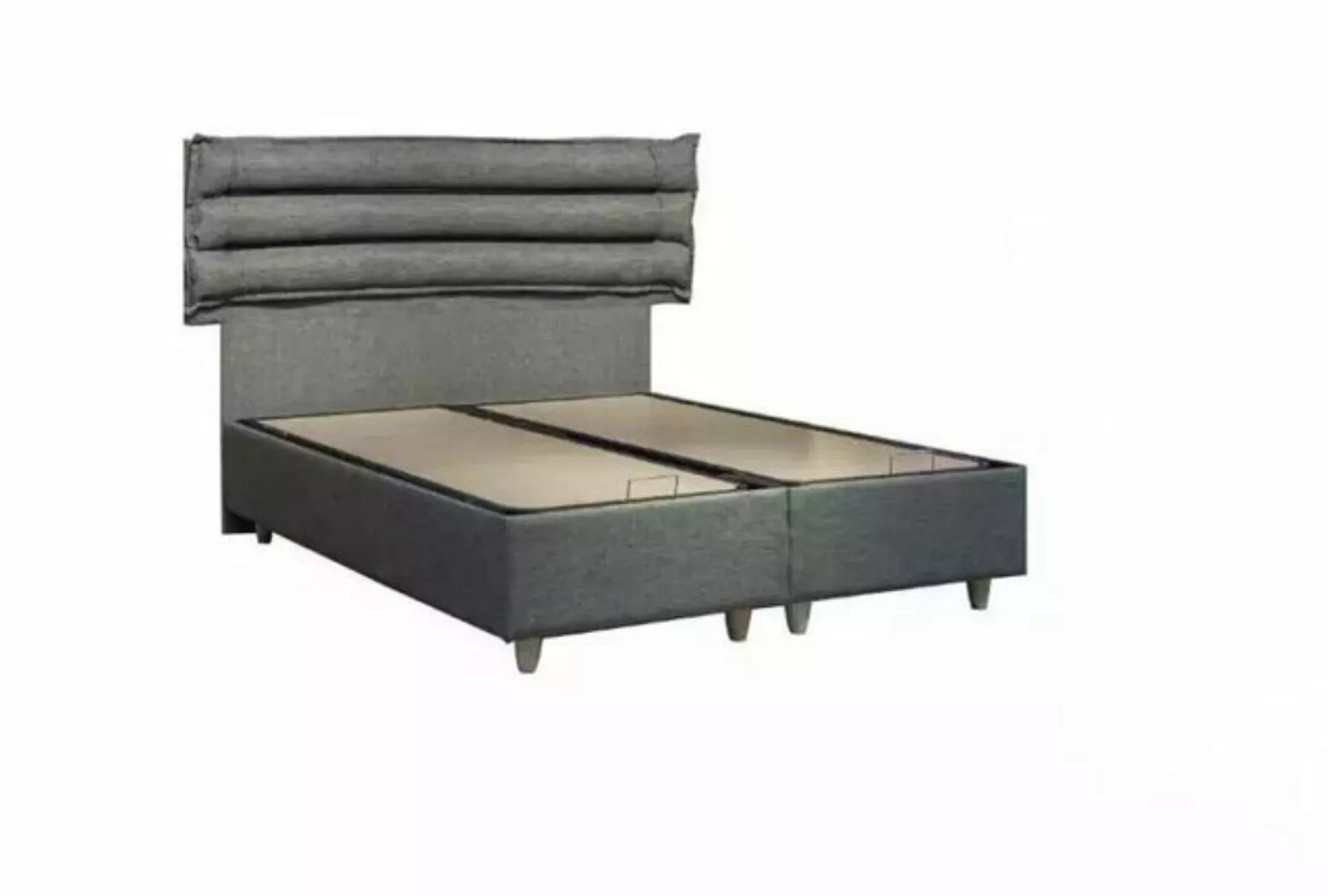 JVmoebel Bett Luxus Bett mit Matratze Komplett Set Bettkasten Ohren Grau Sa günstig online kaufen