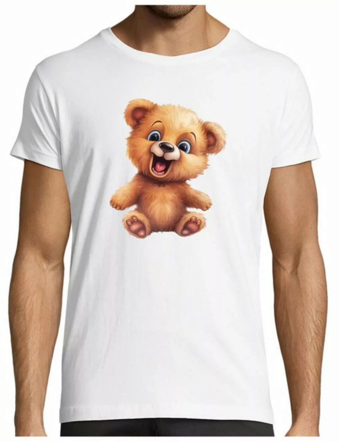 MyDesign24 T-Shirt Herren Print Shirt - Teddybär Brustprint Baumwollshirt m günstig online kaufen