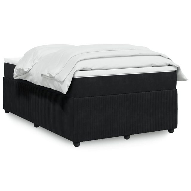 vidaXL Boxspringbett, Boxspringbett mit Matratze Schwarz 120x190 cm Samt günstig online kaufen