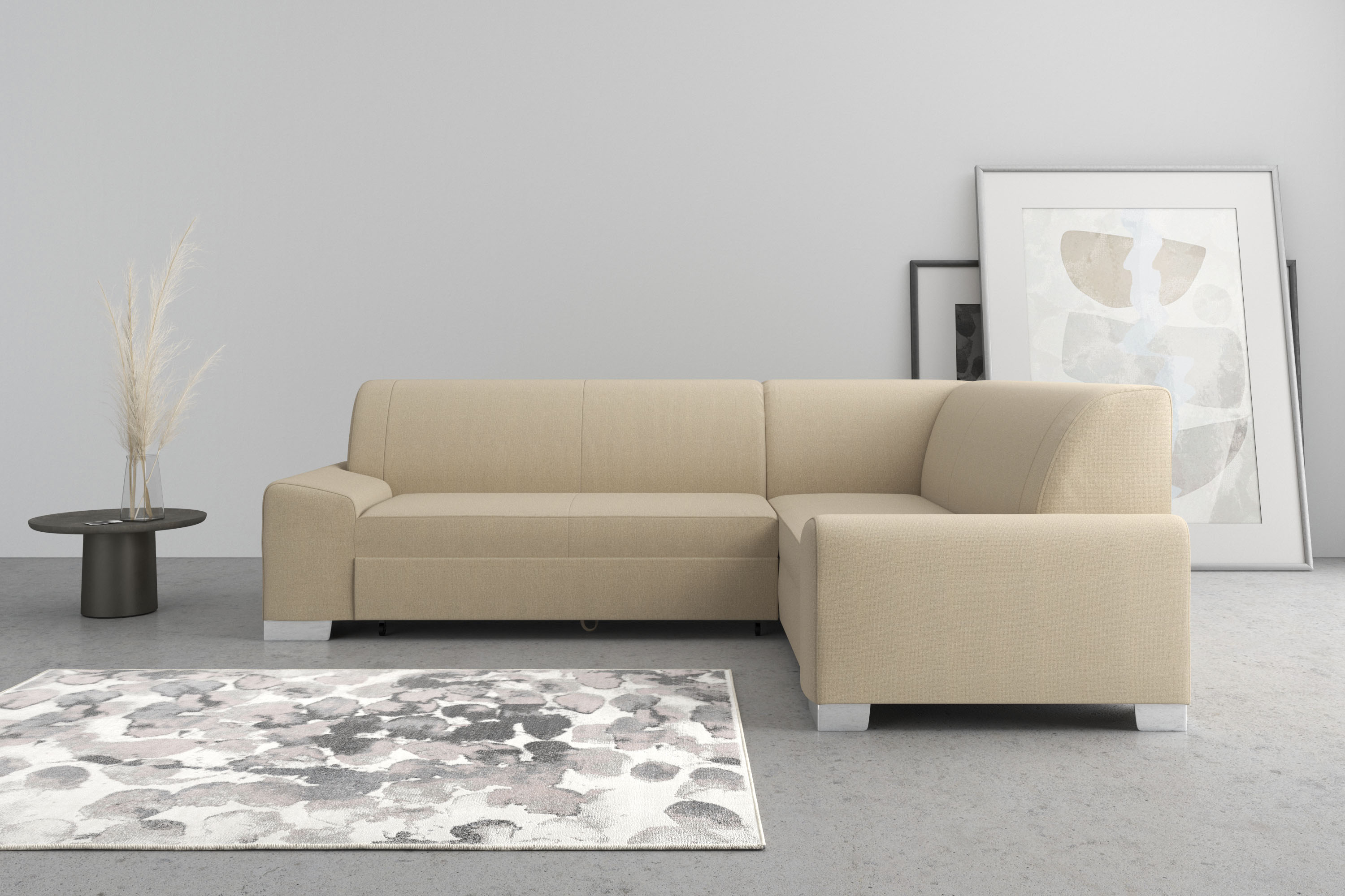 DOMO collection Ecksofa "Anzio in kubischer Formensprache, flache Armlehnen günstig online kaufen