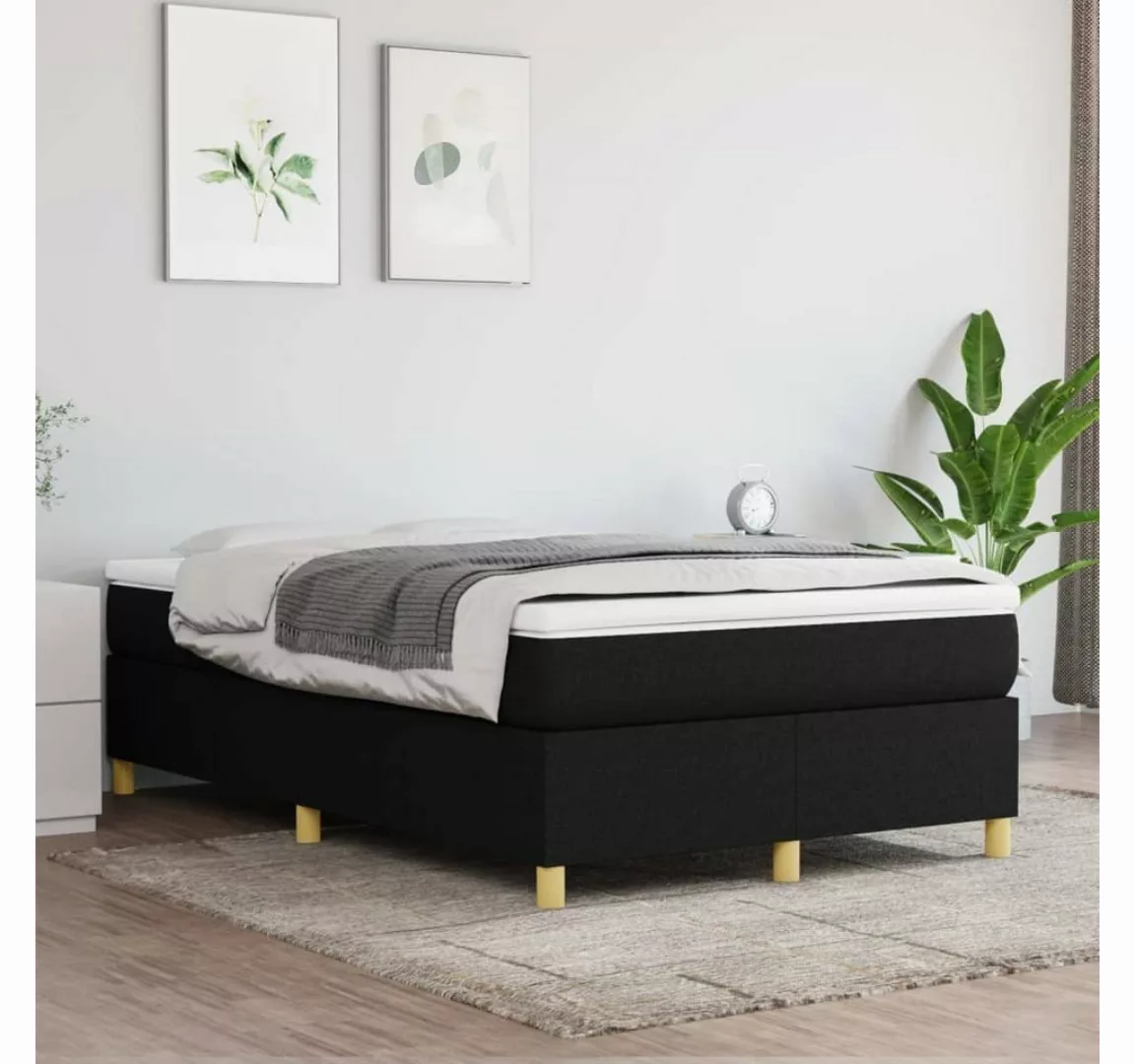 furnicato Bett Boxspringbett mit Matratze Schwarz 120x200 cm Stoff günstig online kaufen