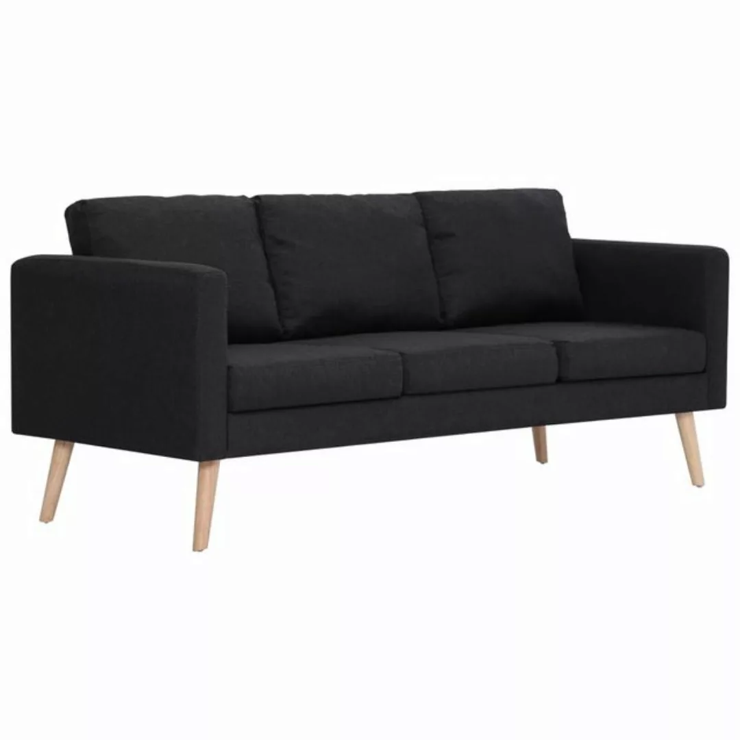 furnicato 3-Sitzer 3-Sitzer-Sofa Stoff Schwarz günstig online kaufen