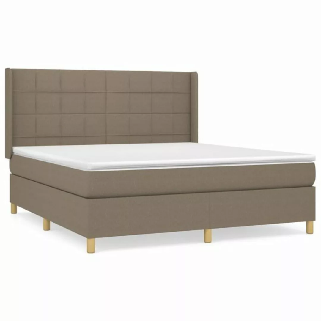 vidaXL Boxspringbett Boxspringbett mit Matratze Taupe 180x200 cm Stoff Bett günstig online kaufen