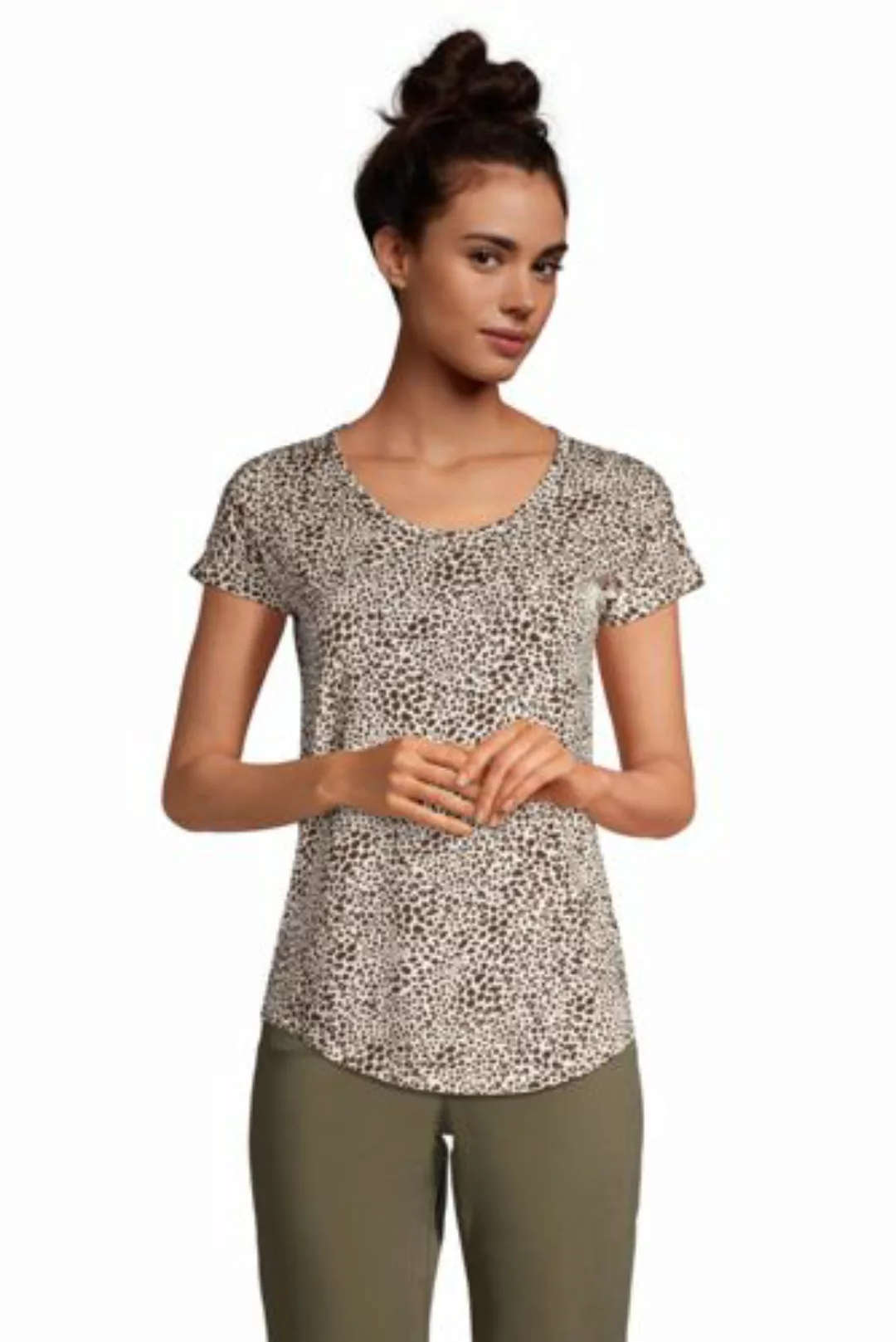 Gemustertes Shirt aus Bambusviskose, Damen, Größe: M Normal, Elfenbein, by günstig online kaufen
