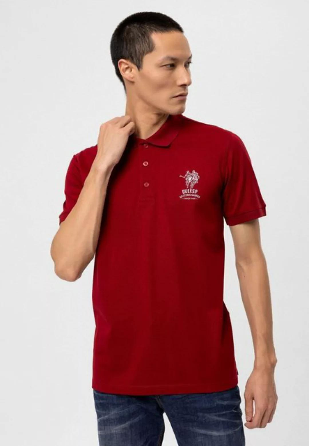 DUEESP Kurzarmshirt T-Shirt mit Polokragen günstig online kaufen