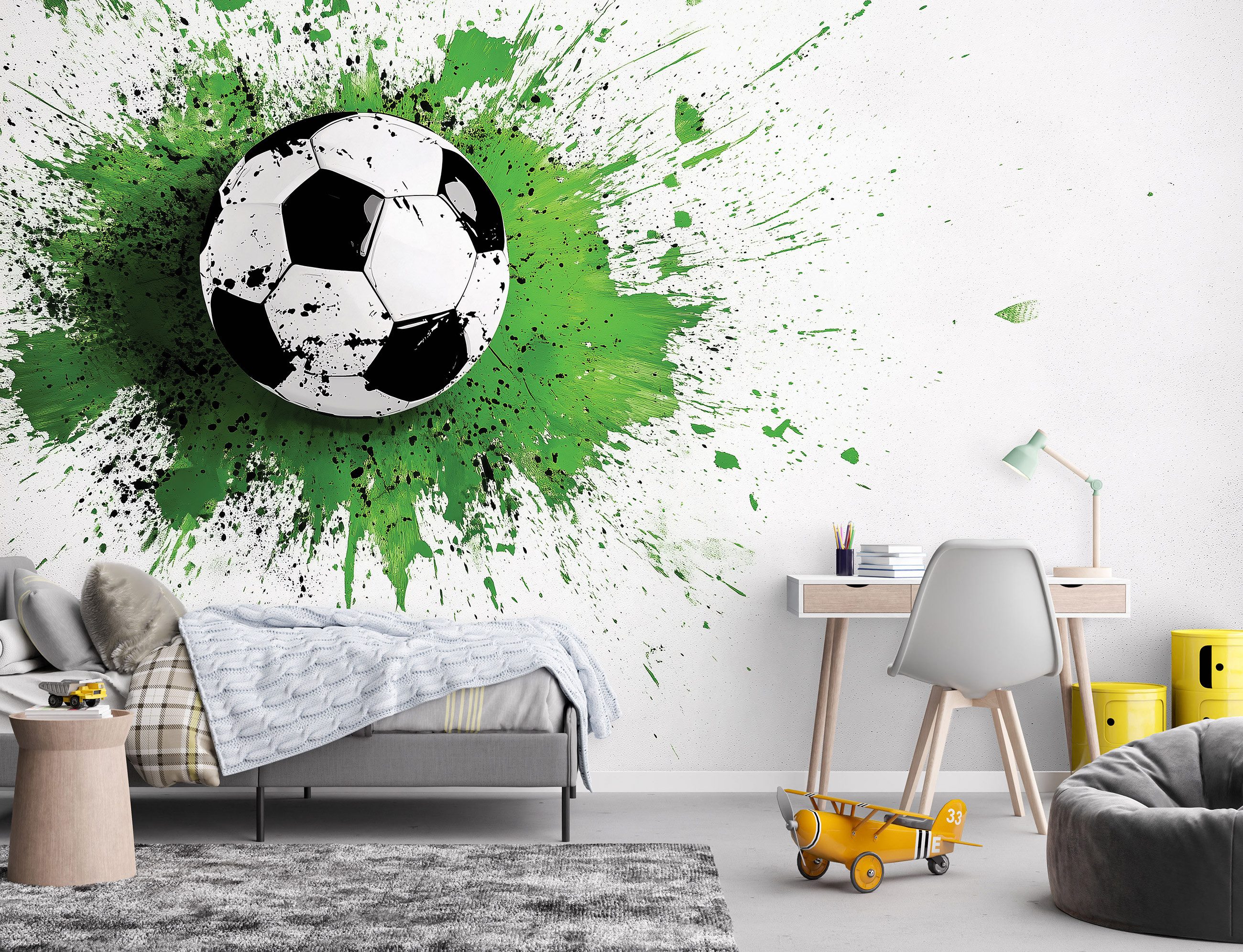 Wallarena Fototapete Kinderzimmer Fußball Grün Kinder günstig online kaufen