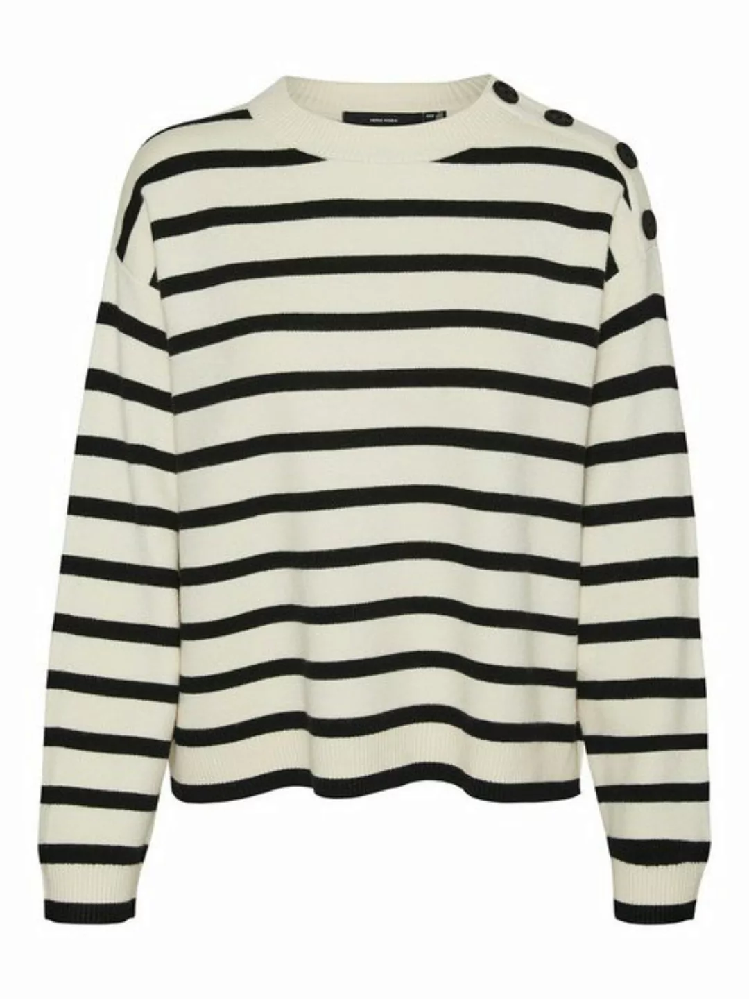 Vero Moda Rundhalspullover SABA Button (1-tlg) günstig online kaufen