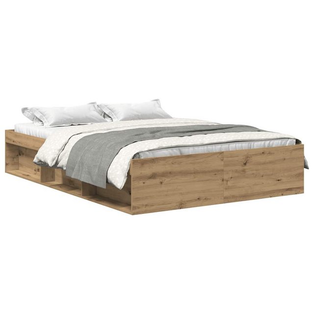 vidaXL Bett Bettgestell ohne Matratze Artisan-Eiche 120x200cm Holzwerkstoff günstig online kaufen