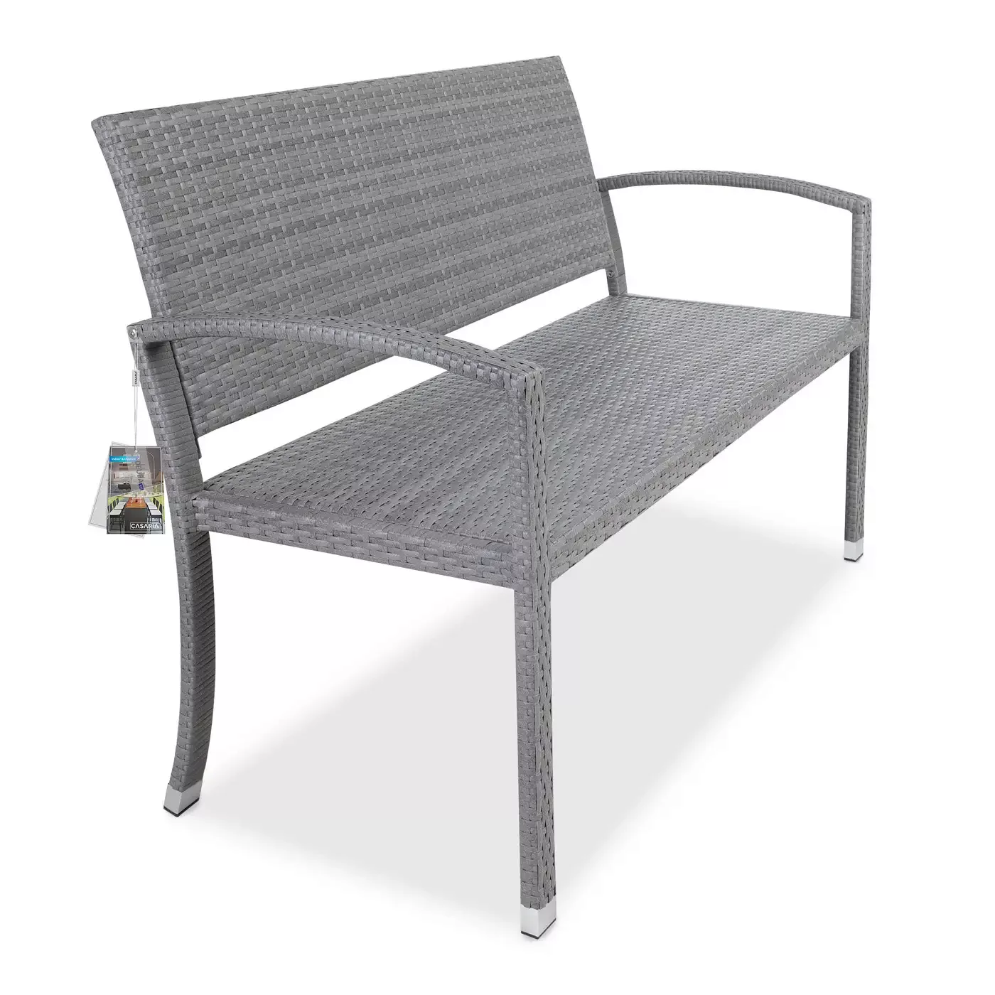 Polyrattan Gartenbank Grau 122x58x87cm günstig online kaufen